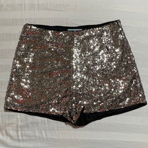 Silver Sequin Shorts